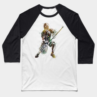 Boy Lacrosse Goalie Watercolor Gift Baseball T-Shirt